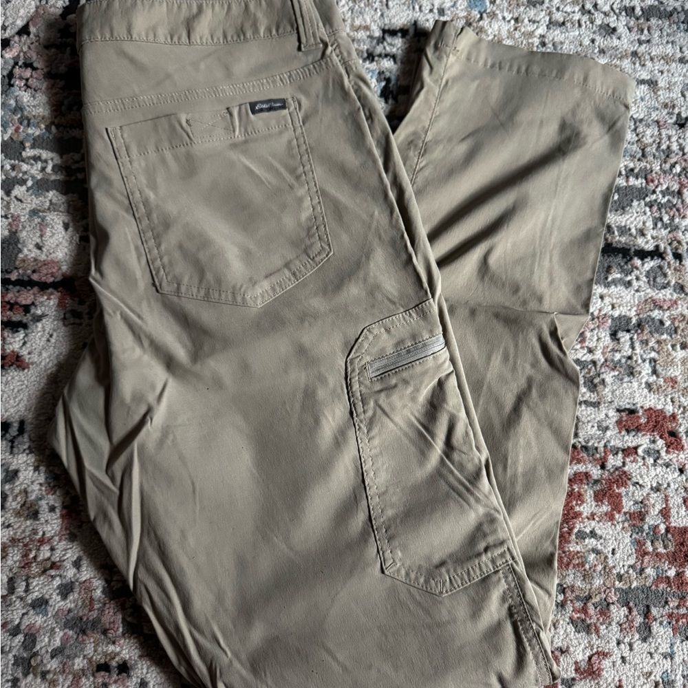 Eddie Bauer Tan Cargo Pants Cotton Blend Relaxed Fit